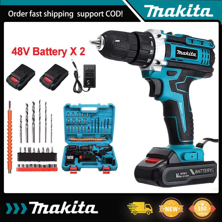 Makita 48V Безжична Бушалка – Сет со 2 Батерии и Додатоци