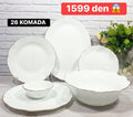 Порцелански Сервис за Јадење – 26 Парчиња (Елегантен Дизајн)